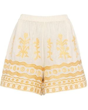 Eres Euphorbia Embroidered Shorts - Natural