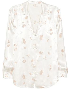 Doen Maurise Hemd Aus Blumen-Jacquard - Weiß