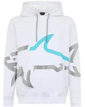 Paul & Shark Logo-Print Drawstring Hoodie - White