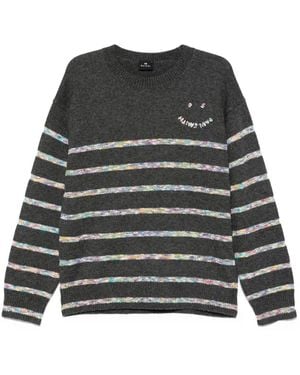 Paul Smith Striped Smiley-Face Jumper - Black