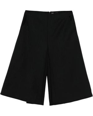 David Koma Hoch Sitzende Cropped-Hose Mit Nadelstreifen - Schwarz