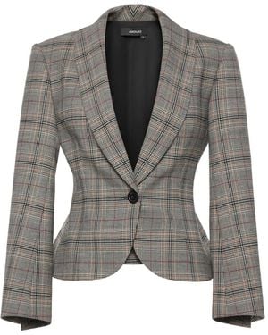 ANOUKI Check-Pattern Blazer - Gray