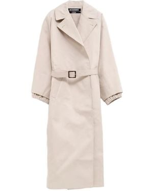 Jacquemus Belted Cuffed Trench Coat - Natural
