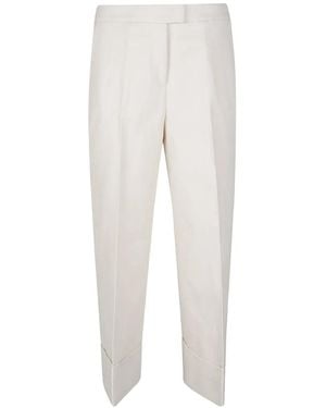 PT Torino Pressed-Crease Turn-Up Pants - White