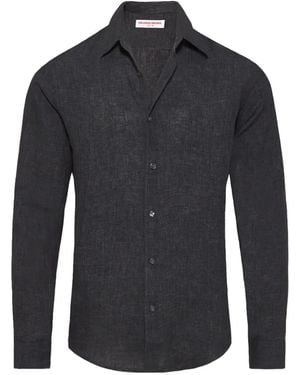 Orlebar Brown Giles Stitched Textured-Linen Shirt - Blue