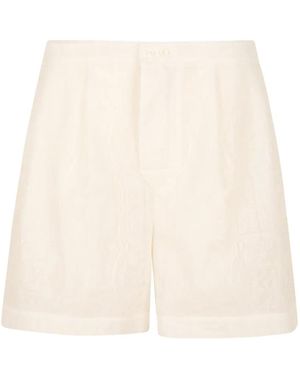 Ermanno Scervino Paisley-Jacquard Pleated Shorts - Natural