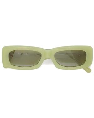 The Attico X Linda Farrow Mini Marfa Rectangle-Frame Sunglasses - Green