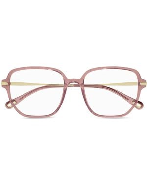 Chloé クリア 眼鏡フレーム - ブラウン
