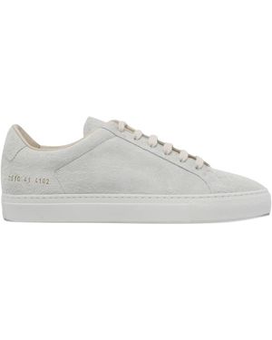 Common Projects Logo-Detail Suede Trainers - White