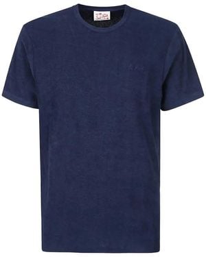 MC2 Saint Barth Embroidered-Logo Cotton T-Shirt - Blue