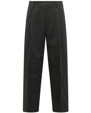 Mordecai Pleated Straight-Leg Trousers - Black