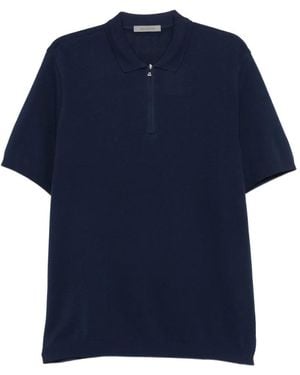 Corneliani Zip-Up Polo Shirt - Blue