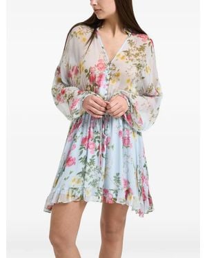 Liu Jo Short Flowery Dress - Blue