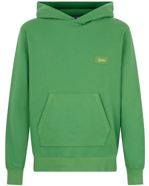 Herno Hooded Logo-Patch Hoodie - Green