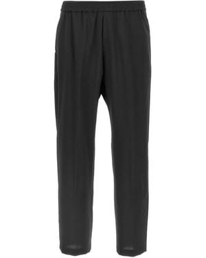 Barena Bativoga Pleated Elastic-Waistband Trousers - Black