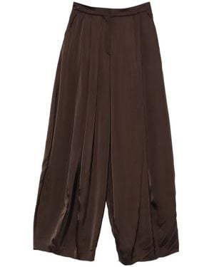 Viktor & Rolf Pleated Concealed-Fastening Palazzo Trousers - Brown