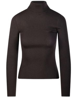 Max Mara Mxscavallo Ribbed-Knit Roll-Neck Jumper - Black