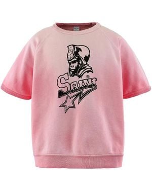 SAINT Mxxxxxx Graphic Short-Sleeve Sweatshirt - Pink