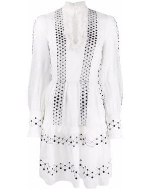 Temperley London Robin Long-Sleeve Mini Dress - White