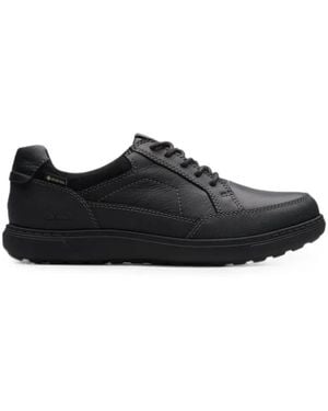 Clarks Mapstone Lo Gore-Tex Leather Trainers - Black