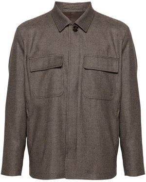 Lardini ハウンドトゥース ジャケット - グレー