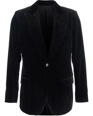 Lardini Single-breasted velvet jacket - Negro