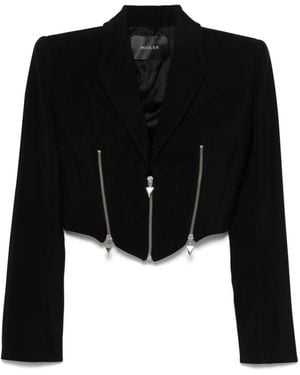 Mugler Zip-Up Jacket - Black
