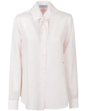 Prada Zijden Popeline Blouse - Wit