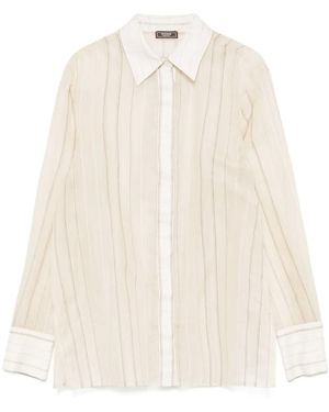 Peserico Striped Organza Shirt - Natural