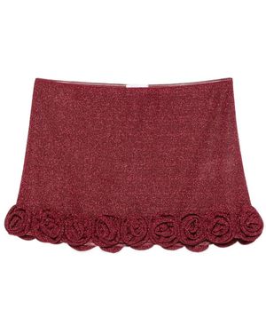Oséree Lumière Rose Mini Skirt - Red