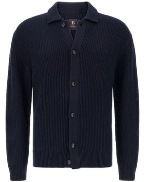 BOGGI Cardigan Con Colletto A Camicia - Blu