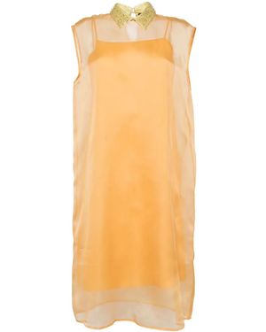 Fabiana Filippi Robe Courte À Effet De Transparence - Orange