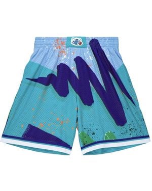 Mitchell & Ness "Nba Charlotte Hornets 1992" Hyper Hoops Swingman Basketball Shorts - Blue
