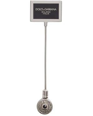 Dolce & Gabbana Anstecknadel Mit Logo-Schild - Weiß