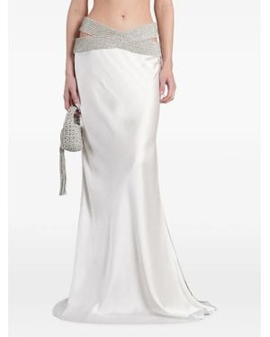 Nue Crystal-Embellished Cut-Out Skirt - White