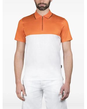 Moorer Maglione Con Design Color-Block E Zip - Bianco
