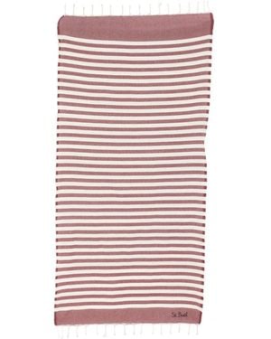 MC2 Saint Barth Foutas Striped Fringed Beach Towel - Red