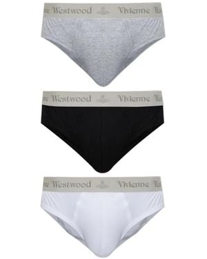 Vivienne Westwood Logo-Waistband Three-Pack Briefs (Set Oh Three) - White