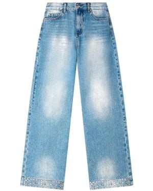 Sandro Rhinestone-Embellishment Straight Jeans - Blue