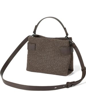 Brunello Cucinelli Small Essence Net-Embroidered Tote Bag - Metallic