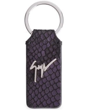 Giuseppe Zanotti Bernaard Leather Keyring - Purple