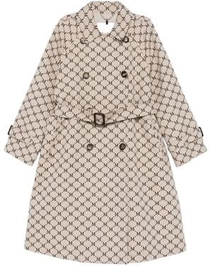Max Mara Monogram Double-Breasted Trench Coat - Natural