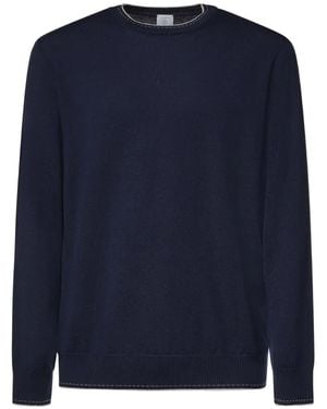 Eleventy Contrast-Trim Sweater - Blue