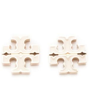 Tory Burch Logo-Embellishment Earrings - Natural