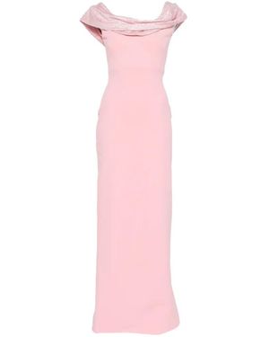 Solace London Cardinale Crystal-Embellished Cowl-Neck Maxi Dress - Pink