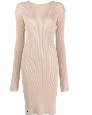 Philipp Plein Lace-Up Detailed Midi Dress - Natural