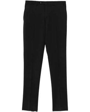Canali Pantalon De Costume À Plis Marqués - Black