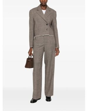 Tela Cropped Double-Breasted Jacket - Grey