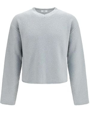 Rier Ribbed-Knit V-Neck Jumper - Grey