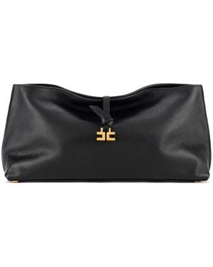 Elisabetta Franchi Leather Clutch Bag - Black